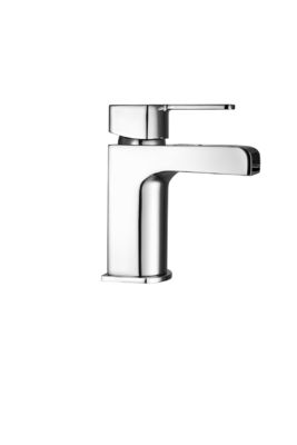 Contemporary Chrome Polished Single Simple Basin Mixer Taps T8422AW